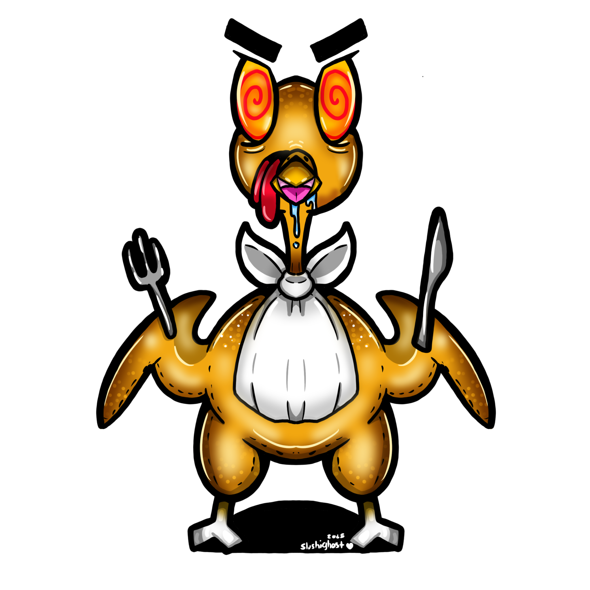 Hungry turkey sticker